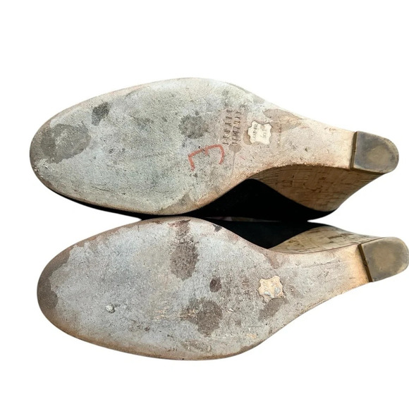 Stuart Weitzman Womens Swoon Black Wedge Heels Shoes - Picture 7 of 10